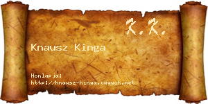 Knausz Kinga névjegykártya